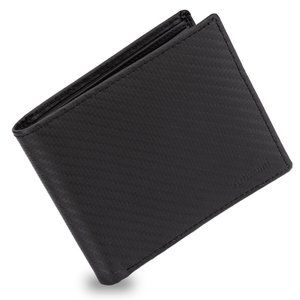 RFID Real Leather Minimalist Wallet for Men, Premium  Leather Carbon Fiber